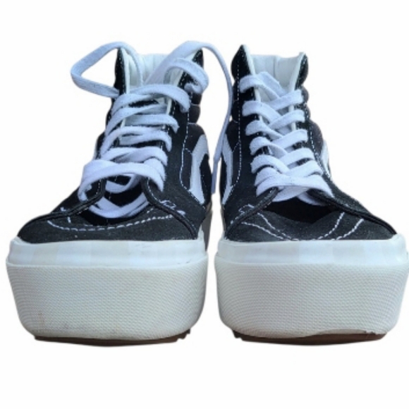 Vans Checkered Platform Stack Seldan Sneaker Black Skate Sk8 Old Skool Women 7 - Picture 13 of 14